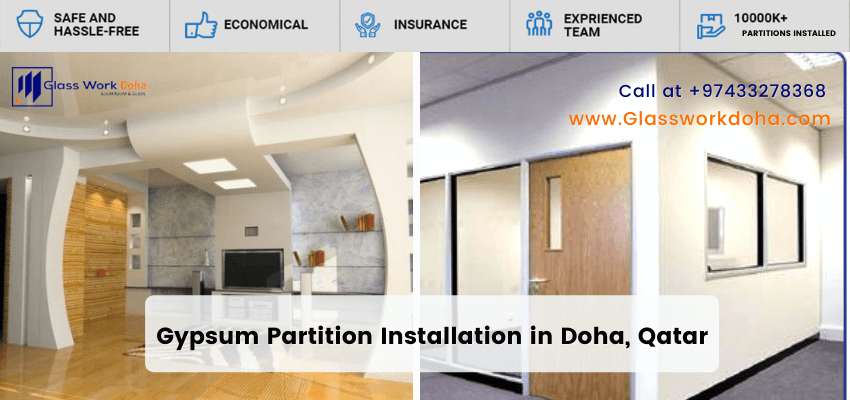 Gypsum Partition Installation in Doha, Qatar